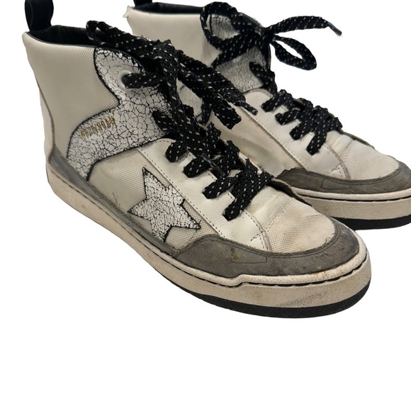  NOAH Women’s Mid-star White W/ Black Sneaker Sz US 10 EU 40